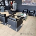 Leather Reception Club Lounge Armchair w/ Metal Frame